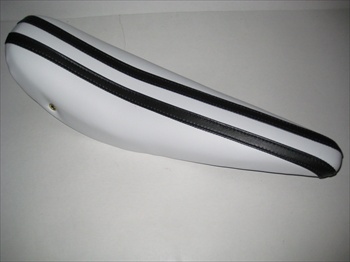 White Banana Seat with Black Stripes